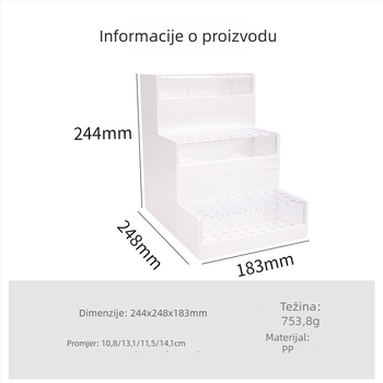 Prozirni višerazinski stalak za olovke na stolni izložbeni prostor, stil ljestve, dimenzije 244×248×183 mm