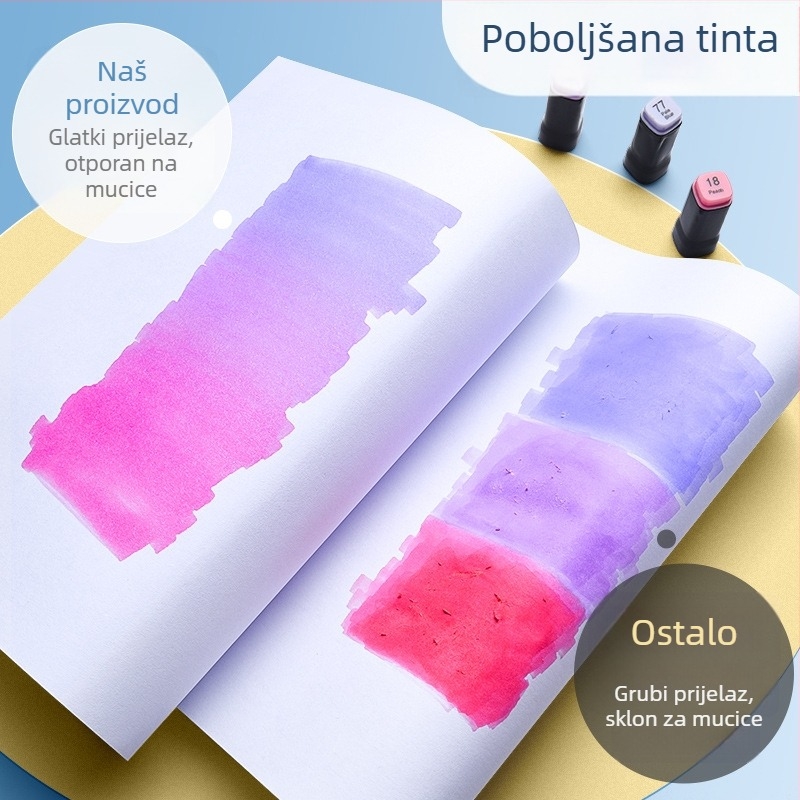 Dvostrano markere za akvarel na bazi ulja, brzo sušeći, za djecu, neproziranih boja, set od 80 boja