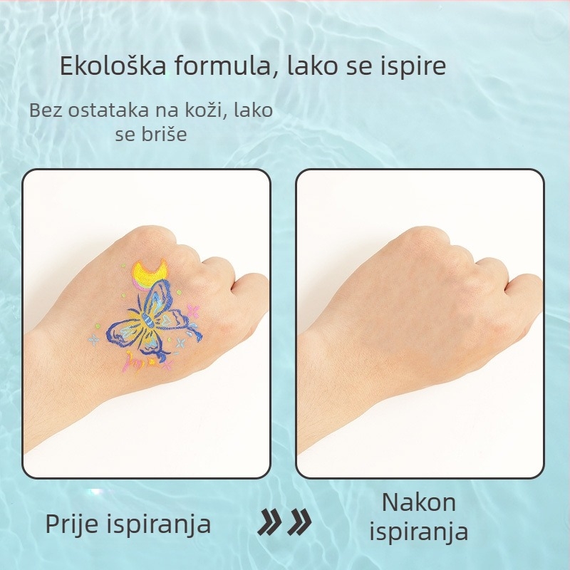 Pero za crtanje po tijelu, perivo tetovažno marker za pozornicu i festival, DIY crtanje lica i grafita, akrilno crtalo