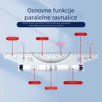Fandi marka paralelno ravnalo 30 cm, plastično ravnalo s balansom, ravnalo za crtanje, kutomjer, rolno ravnalo i arhitektonsko dizajnersko ravnalo sa skalom