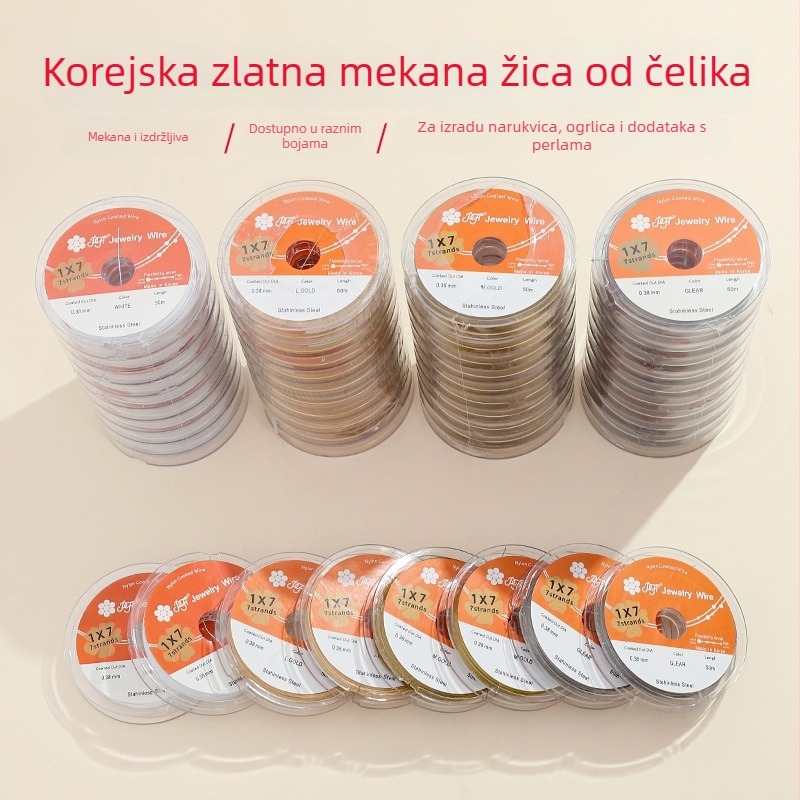 Zlatna žica za nakit: meka žica i čelična žica za ručnu izradu narukvica i ogrlica s perlama