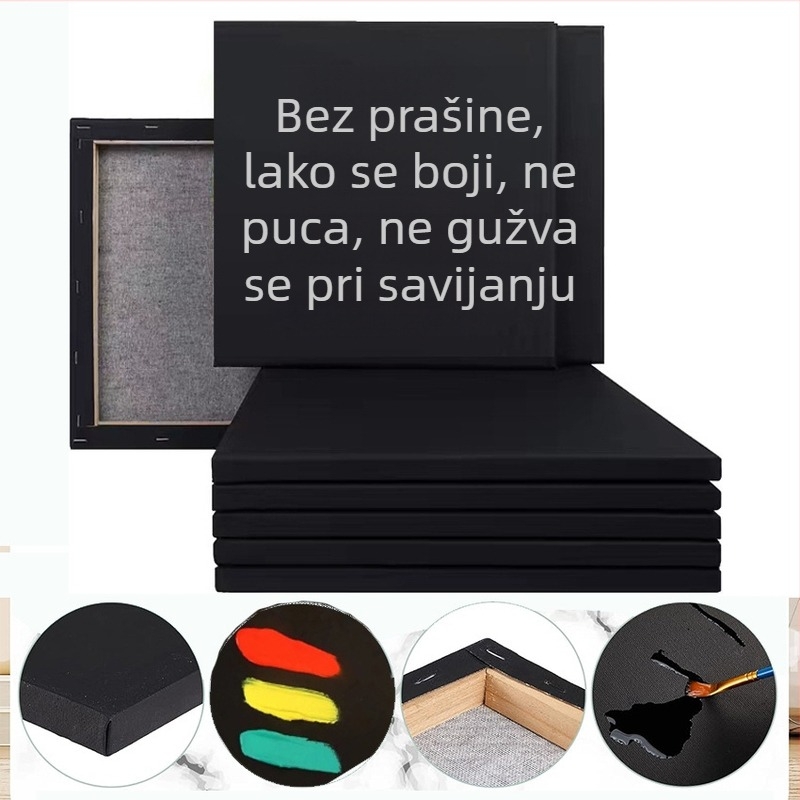 Crno platno za akrilno slikanje s afričkim motivom, prilagodljiv uzorak