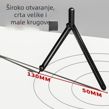 Kružilo u obliku pera s digitalnim zaslonom i integriranim ravnalo za učenike, praktičan geometrijski alat
