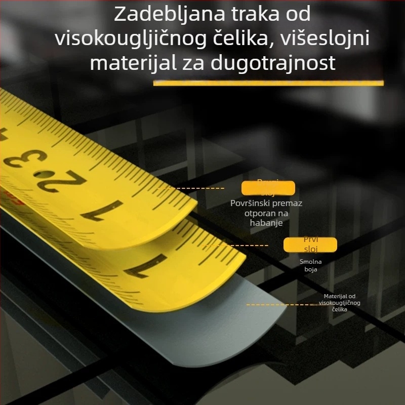 Deli 8203 čelična mjerni traka 5 m – praktičan alat za mjerenje za crtanje i kućnu upotrebu