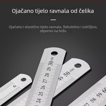 Višenamjenska debela čelična ravnala za nastavu u učionici, nehrđajući čelik ravnalo za crtanje i mjerenje