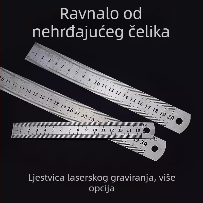 Višenamjenska debela čelična ravnala za nastavu u učionici, nehrđajući čelik ravnalo za crtanje i mjerenje