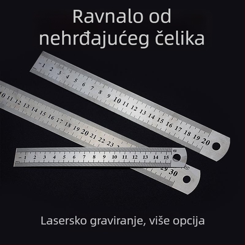 Višenamjenska debela čelična ravnala za nastavu u učionici, nehrđajući čelik ravnalo za crtanje i mjerenje