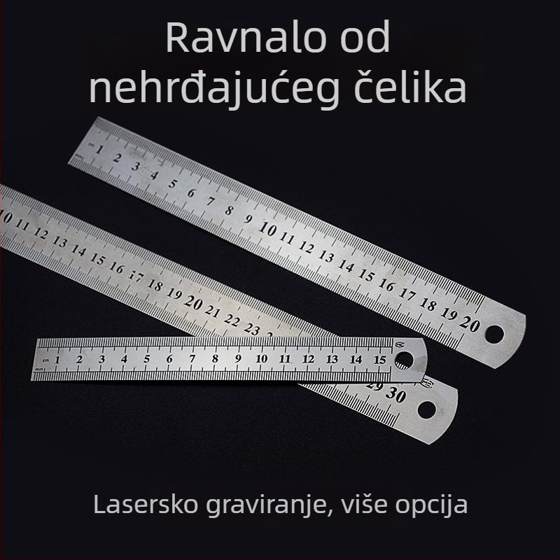 Višenamjenska debela čelična ravnala za nastavu u učionici, nehrđajući čelik ravnalo za crtanje i mjerenje