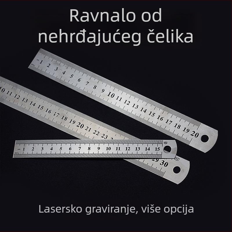 Višenamjenska debela čelična ravnala za nastavu u učionici, nehrđajući čelik ravnalo za crtanje i mjerenje