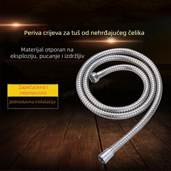 Tuš crijevo od nehrđajućeg čelika s bakrenim jezgrom i cinkovim kapom, dvostruko pričvršivanje, duljine 1,2 m, 1,5 m, 2 m i 3 m