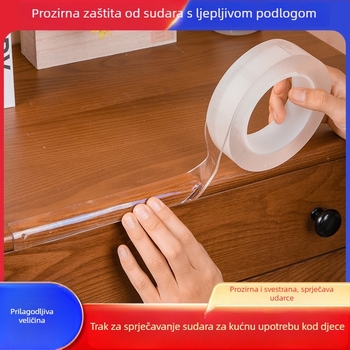 2 mm debeli zaštitni trak za namještaj, prozirni PVC kutni zaštitnik za stolove i vrata, mekana podstava – dostupne duljine 1, 2, 3 ili 5 m
