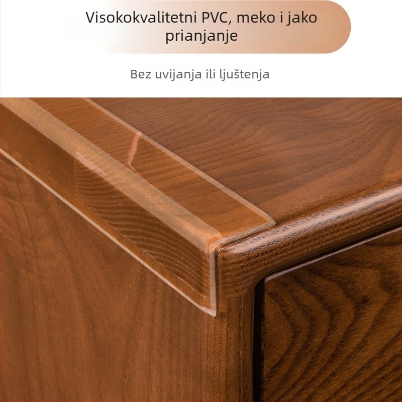 2 mm debeli zaštitni trak za namještaj, prozirni PVC kutni zaštitnik za stolove i vrata, mekana podstava – dostupne duljine 1, 2, 3 ili 5 m