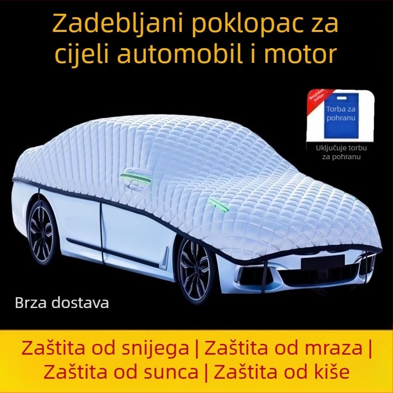 Debela navlaka za auto s zaštitom od grada, UV zaštitom i toplinskom izolacijom – univerzalna vodootporna navlaka