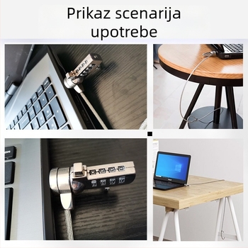 Xmm Xin Password 4-znamenkasti sigurnosni kabel za zaključavanje prijenosnog računala s metalnim užetom, zaštita od krađe, univerzalno, prenosno