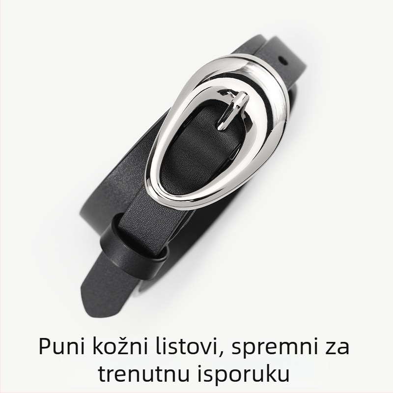Ženski kožni kaiš u američkom retro stilu s tamnom zvijezdom dekoracijom, za traperice, širina 2-4 cm, jedna veličina, proljeće 2025