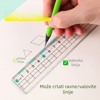 20 cm set od 4 ravnala u futri s kopčom – uključuje straight ruler, set square i protractor