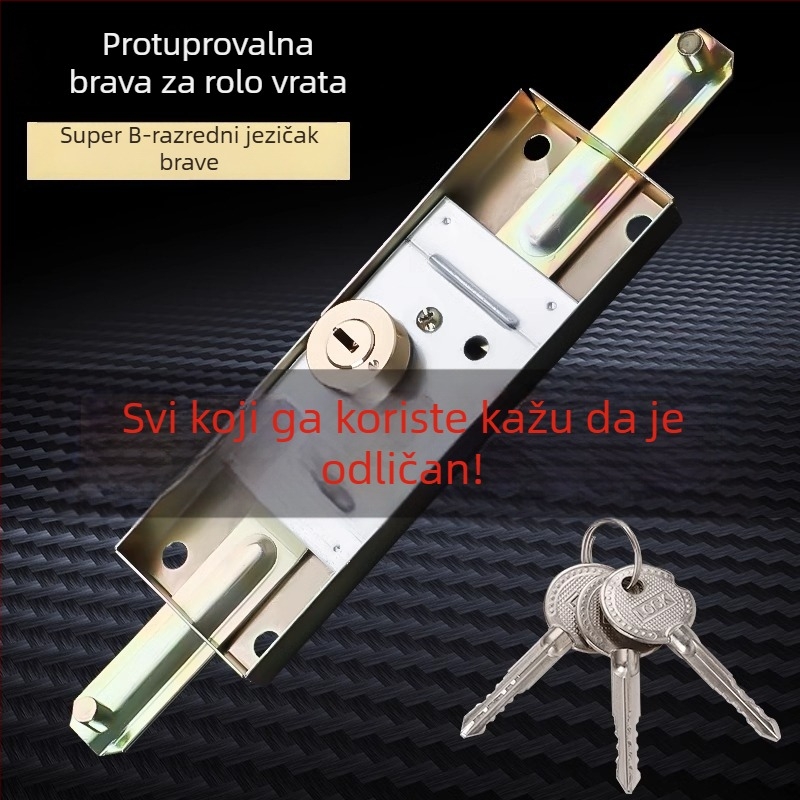 Univerzalna brava za rolo vrata s križnim anti-kradnim dizajnom i bakrenom jezgrom, garažna rolo vrata, srednji donji otvor