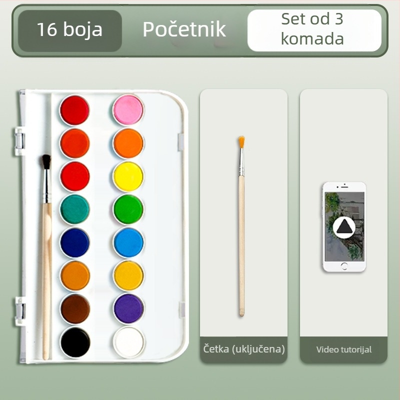Deli tvrde akvarelne boje – profesionalni umjetnički set, 36 ili 48 boja, za početnike i djecu