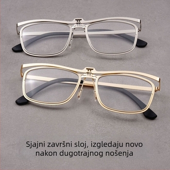 Nova stil square metal flip naočale za čitanje s anti-plavim svjetlom, visoka rezolucija, poslovni stil za starije osobe, klasične visokokvalitetne naočale za čitanje