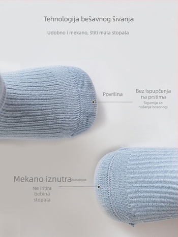 Prozračne pamukaste bebine čarape za proljeće i jesen, mekane i tople, upijaju znoj, s slatkim kariranim uzorkom, srednja dužina.