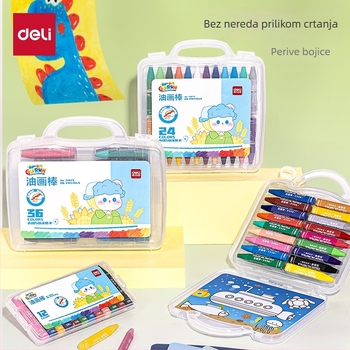 Deli uljni pastelni štapići za crtanje – 12 ili 24 boje, za djecu