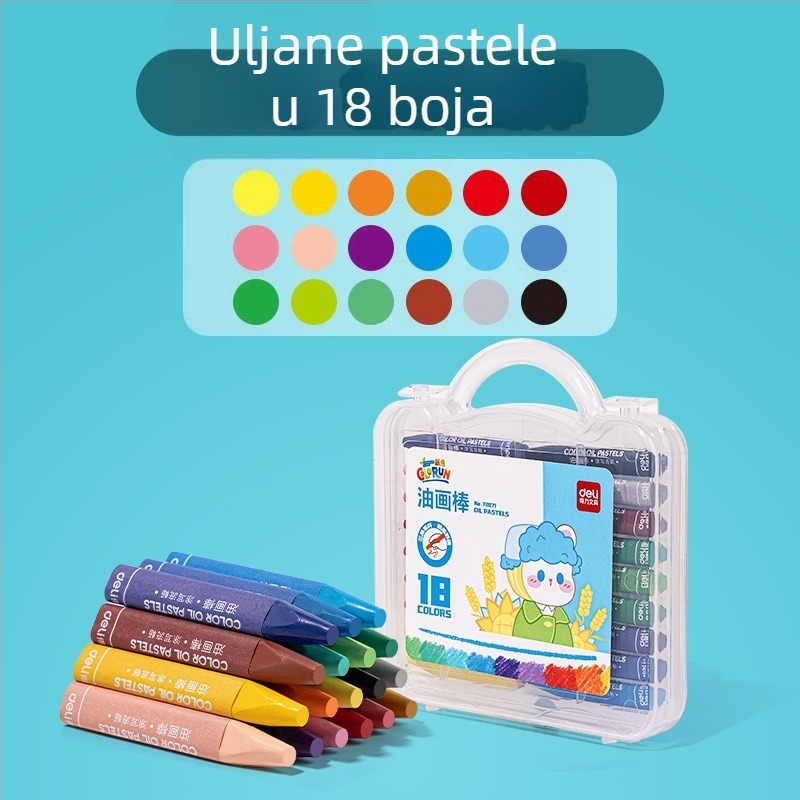 Deli uljni pastelni štapići za crtanje – 12 ili 24 boje, za djecu