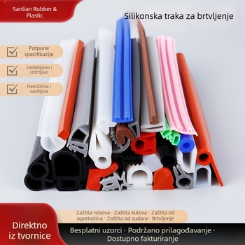 Prilagođena silikon brtva traka, pravokutna, otporna na visoke temperature, otporna na starenje, protiv sklizavanja, protiv sudara