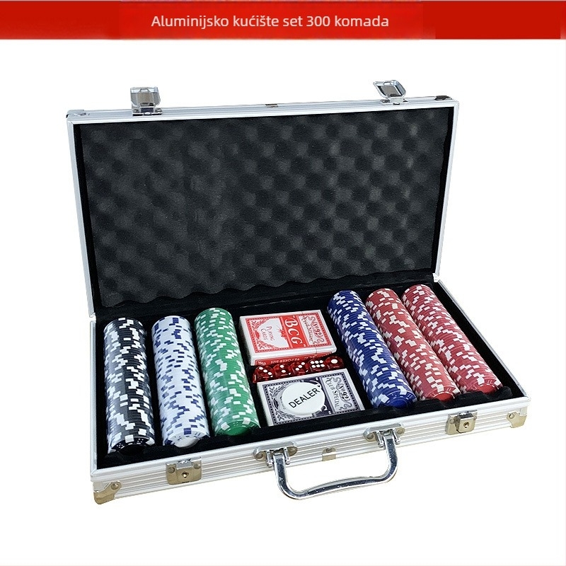 Rhonda set poker žetona, 300 komada, po 11,5 g, aluminijsko kućište