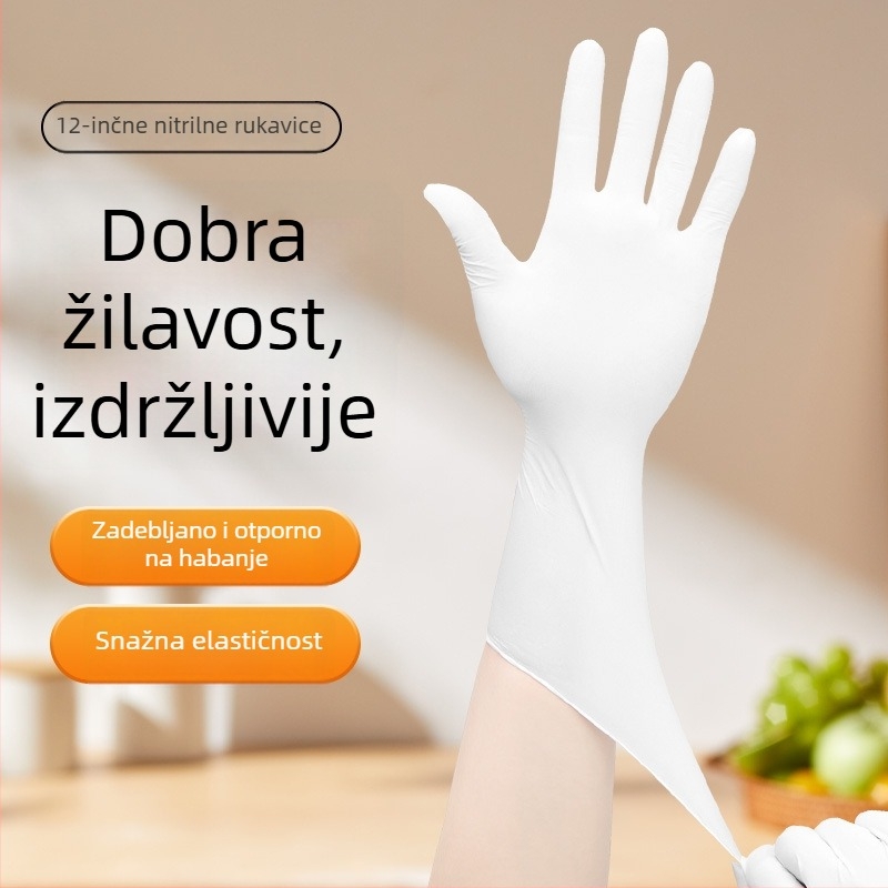 12-inčne nitril rukavice, jednokratne, debelih i izdržljivih, za kuhinju, dom i preradu hrane