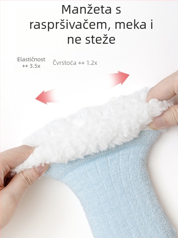 Čarape za novorođenčad, zimi s flisom, debele i tople, bez šavova, opuštena široka manžetna, unisex, duljine do srednjeg lista, za djecu 1–3 godine