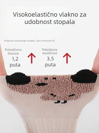 2025. jesensko-zimske dječje čarape bez šavova, antibakterijske pamukaste, tanke i prozračne, s crtić motivom, do sredine potkoljenice, unisex, slatke