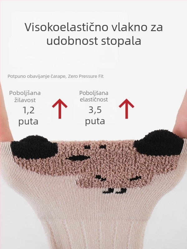 2025. jesensko-zimske dječje čarape bez šavova, antibakterijske pamukaste, tanke i prozračne, s crtić motivom, do sredine potkoljenice, unisex, slatke