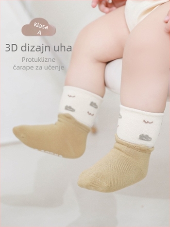 Jesenske čarape za bebe s trodimenzionalnim slatkim crtać dizajnom, protuklizne unutarnje čarape za učenje hodanja