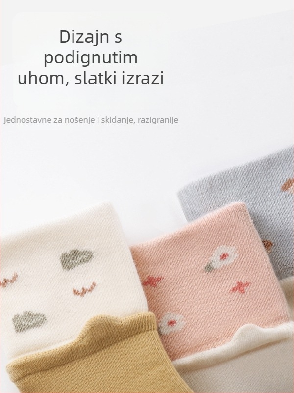 Jesenske čarape za bebe s trodimenzionalnim slatkim crtać dizajnom, protuklizne unutarnje čarape za učenje hodanja