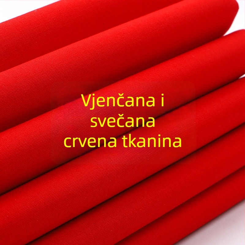 100% pamuk crvena saten tkanina za vjenčanja i otvorenje u kineskom stilu