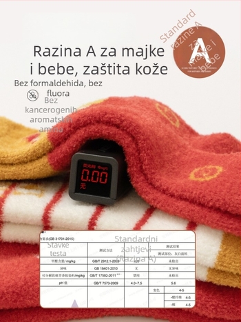 Dječje zimske debele crvene čarape za Novu godinu, bezšivne, srednje dužine do potkoljenice, pamuk, za bebe i djecu