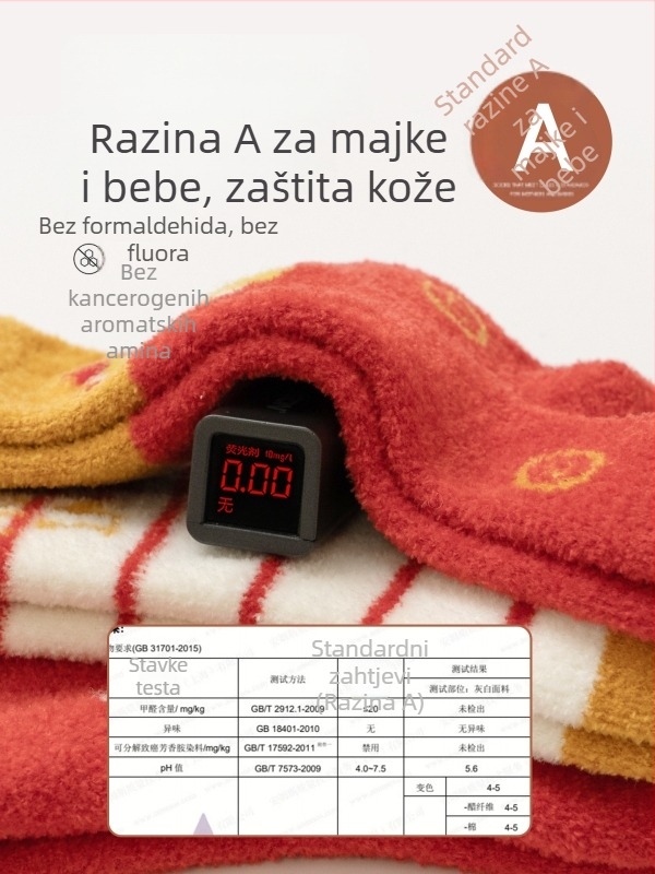 Dječje zimske debele crvene čarape za Novu godinu, bezšivne, srednje dužine do potkoljenice, pamuk, za bebe i djecu