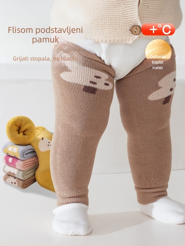 Dječji leg warmers iznad koljena za djecu 0–3 godine, toplo za proljeće, jesen i zimu, karikatura uzorak, dvije boje