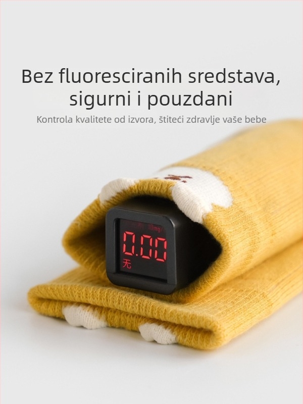 Dječje podne čarape zimi, debeli, bezšivne, protuklizne terry čarape za bebe i djecu, crtani motiv, tople, srednje dužine