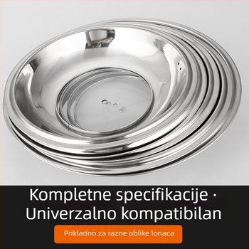 Poklopac od nehrđajućeg čelika za wok i lonac s prozirnim staklom i vertikalnom ručkom – univerzalni poklopac
