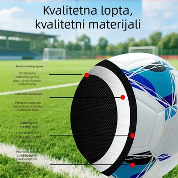 PU bezšivna nogometna lopta, visoka elastičnost, veličina 5 za odrasle, 4 za djecu, otporna za treninge i natjecanja
