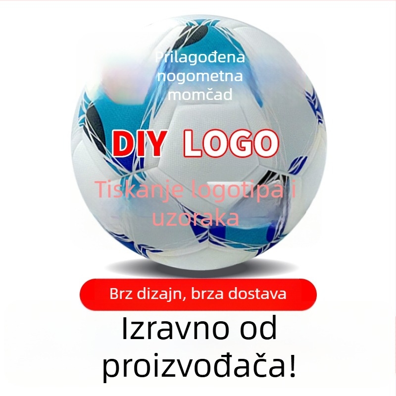 PU bezšivna nogometna lopta, visoka elastičnost, veličina 5 za odrasle, 4 za djecu, otporna za treninge i natjecanja