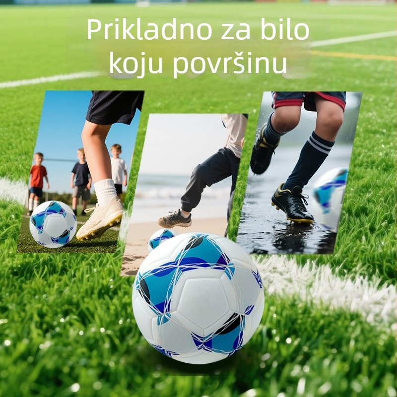 PU bezšivna nogometna lopta, visoka elastičnost, veličina 5 za odrasle, 4 za djecu, otporna za treninge i natjecanja