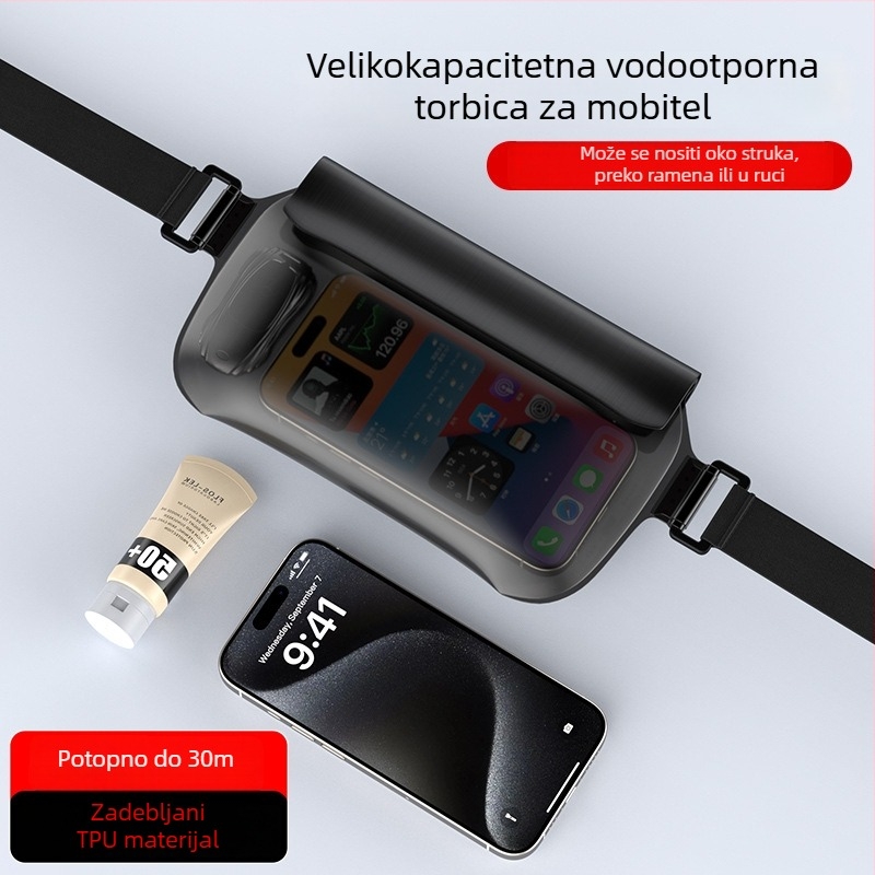 Vodootporna TPU torbica za telefon – veliki kapacitet, pogodna za plivanje, ronjenje i vodene sportove
