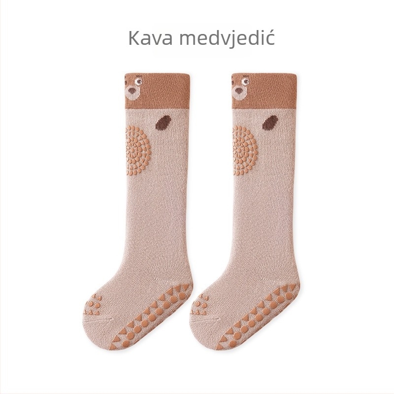 2026 proljetne dugačke anti-klizne čarape za bebe s karikaturnim motivom od češanog pamuka