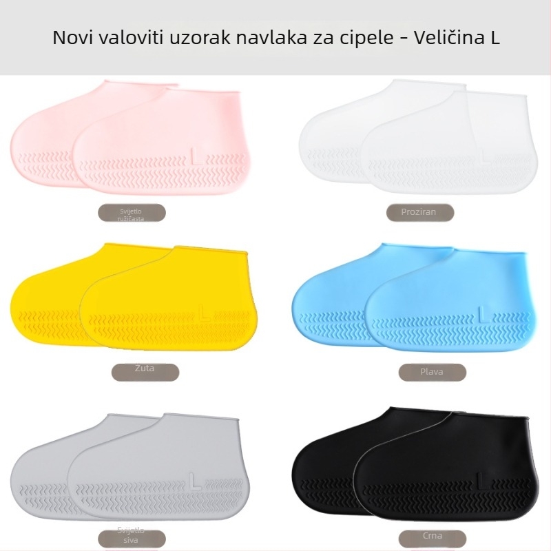Silikon za kišne cipele, deblji, prijenosni, za odrasle i djecu, vodootporni, protuklizni, za vanjsku upotrebu
