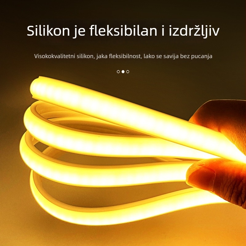 220V COB LED traka, vanjska vodootporna, ugradnja u stropni kanal, visoka svjetlina ambijentalno osvjetljenje, bez čestica, kućno osvjetljenje