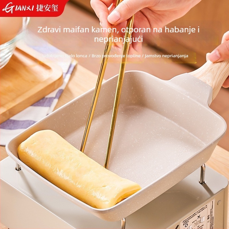 Neprianjajući četvrtasti tiganj za tamagoyaki s Maifan kamenom – japanski stil