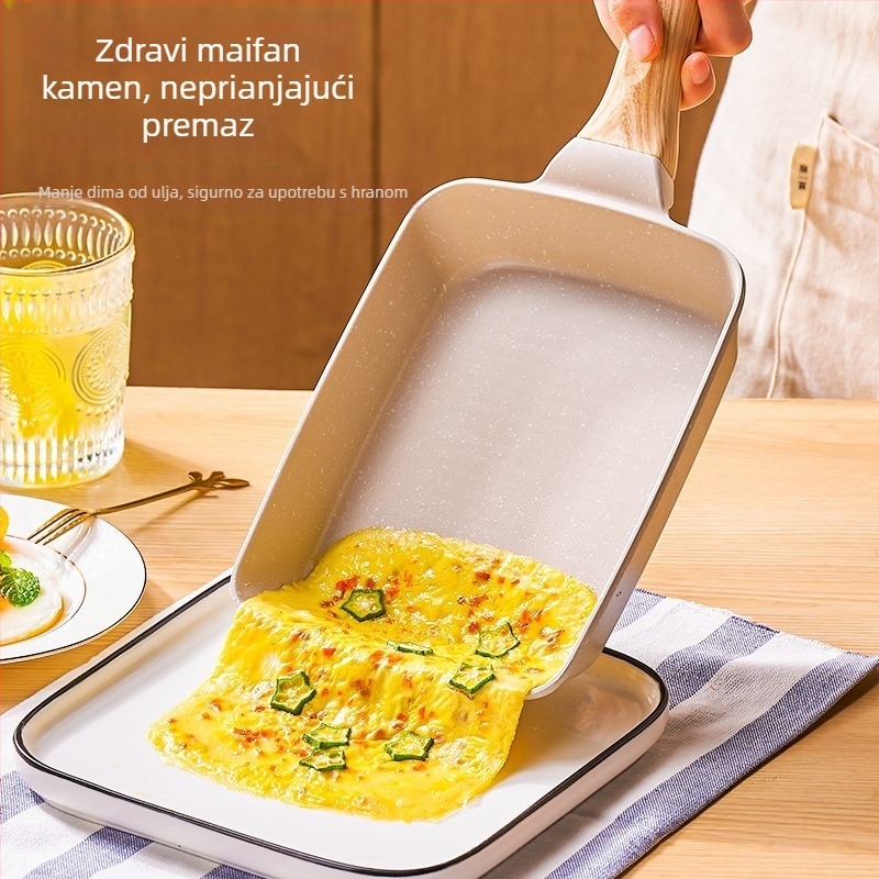Neprianjajući četvrtasti tiganj za tamagoyaki s Maifan kamenom – japanski stil