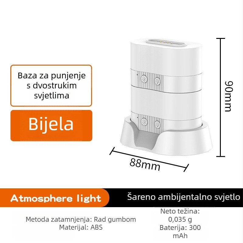 USB punjiva magnetska noćna lampica, elegantna rasvjeta uz krevet, atmosferično osvjetljenje za dječju sobu, za hranjenje djeteta i san